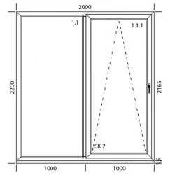 Drzwi balkonowe PCV 2000 x 2200