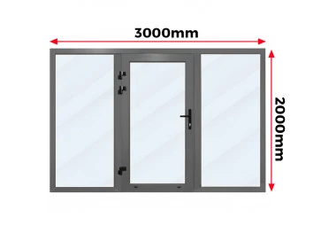 Drzwi Witryna Aluminiowa 300 x 200 cm Aluprof MB-79N
