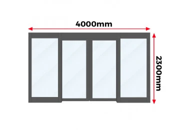 Drzwi Witryna Przesuwna Aluminiowa 400 x 230 cm Aluprof MB-79N