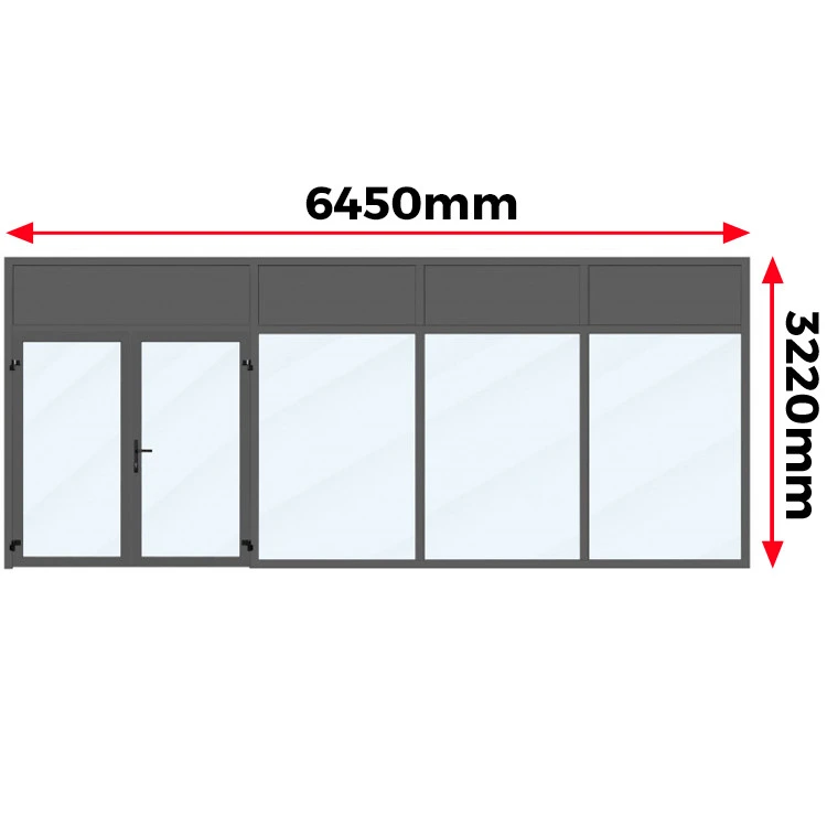 Drzwi Witryna Aluminiowa 645 x 322 cm Aluprof MB-79N