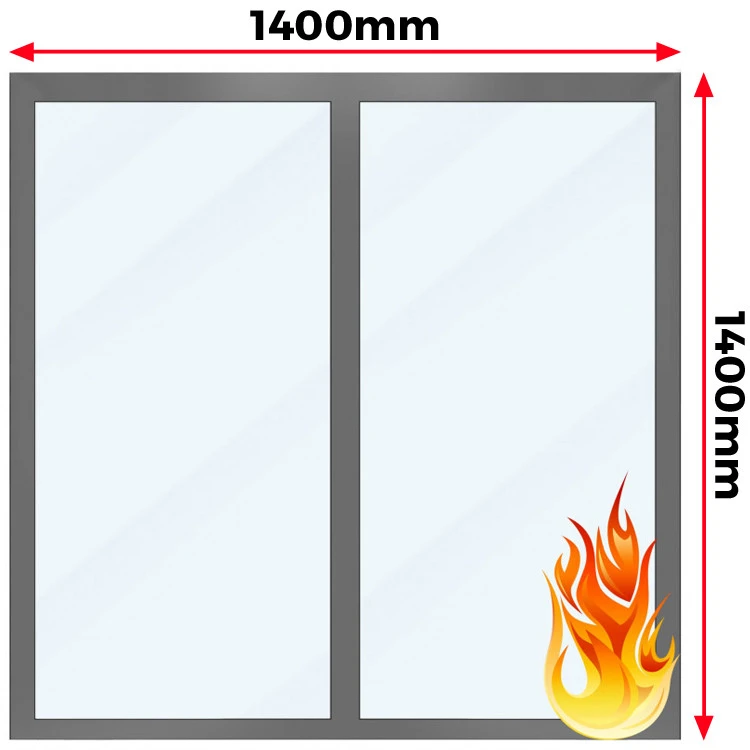 Okno Techniczne Aluminiowe Przeciwpożarowe 140 x 140 cm Aluprof MB-78EI