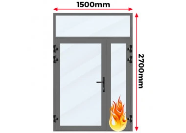Drzwi Witryna Aluminiowa Przeciwpożarowa 150 x 270 EI30 Aluprof MB-78EI
