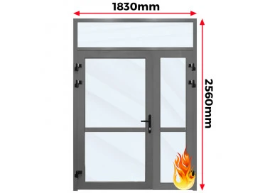 Witryna Drzwi Aluminiowe Przeciwpożarowe 183 x 256 cm Aluprof MB-78EI