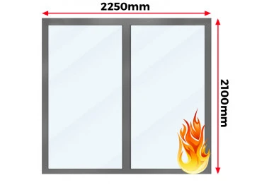 Okno Ścianka Stała Aluminiowa Przeciwpożarowa 225 x 210 cm Aluprof MB-78EI