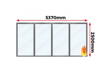 Okno Ścianka Stała Aluminiowa Przeciwpożarowa 537 x 250 cm Aluprof MB-78EI