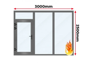 Witryna Aluminiowa Przeciwpożarowa 300 x 250 cm Aluprof MB-78EI