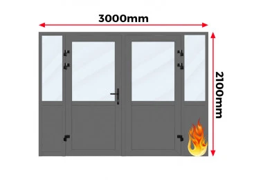 Drzwi Witryna Aluminiowa Przeciwpożarowa 300 x 210 cm Aluprof MB-78EI
