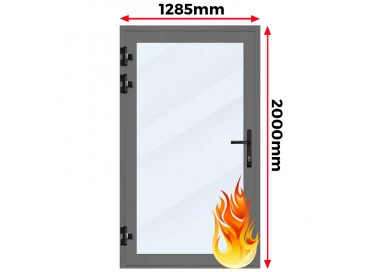Drzwi Aluminiowe Przeciwpożarowe 128,5 x 210 Aluprof MB-60E EI