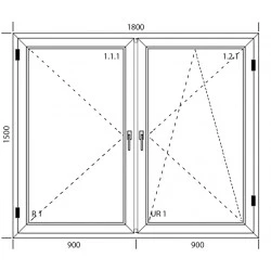 Okno PCV 1800 x 1500 R+RU