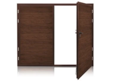 Brama Garażowa Stalowa z Panelem 2100 x 2000 mm Orzech