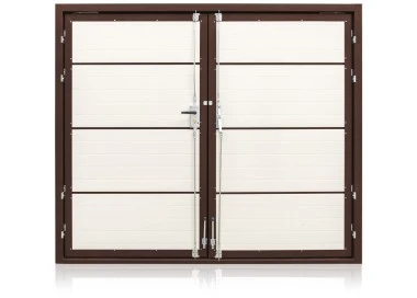 Brama Garażowa Stalowa z Panelem 2100 x 2000 mm Orzech