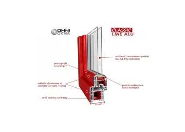 Okno PCV z nakładką Aluskin 1600 x 1255