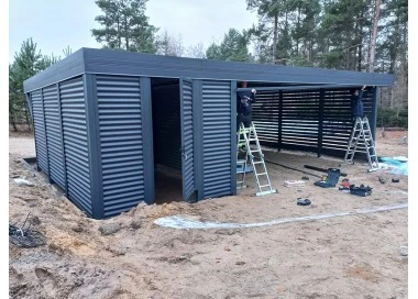 Carport Wiata Garażowa Samochodowa 6x6m Wypełnienie 6+0