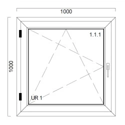 Okno PCV z nakładką Aluskin 1000 x 1000