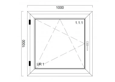 Okno PCV z nakładką Aluskin 1000 x 1000