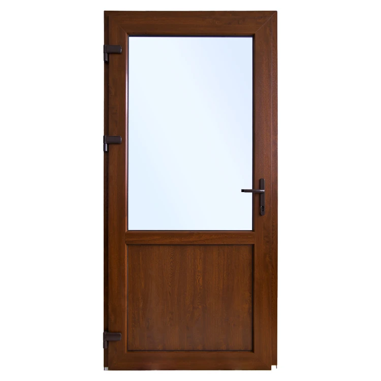 Drzwi Zewnętrzne PCV 90 x 210 cm Orzech