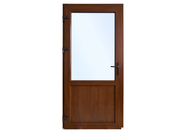 Drzwi Zewnętrzne PCV 90 x 210 cm Orzech