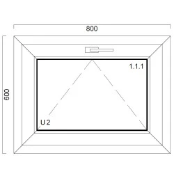 Okno PCV z nakładką Aluskin 800 x 600