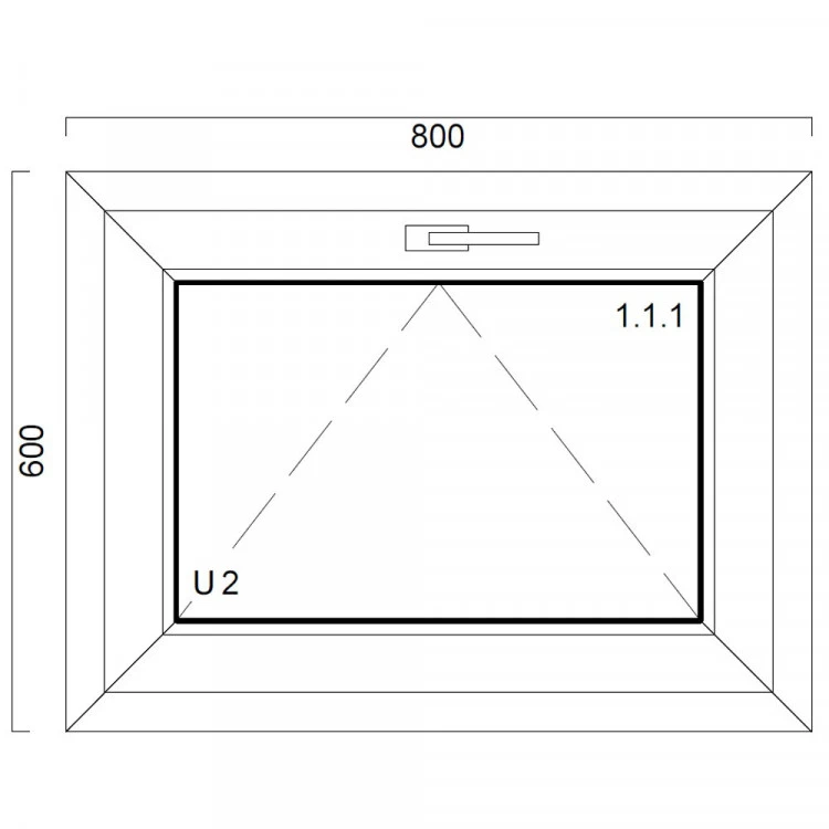 Okno PCV z nakładką Aluskin 800 x 600
