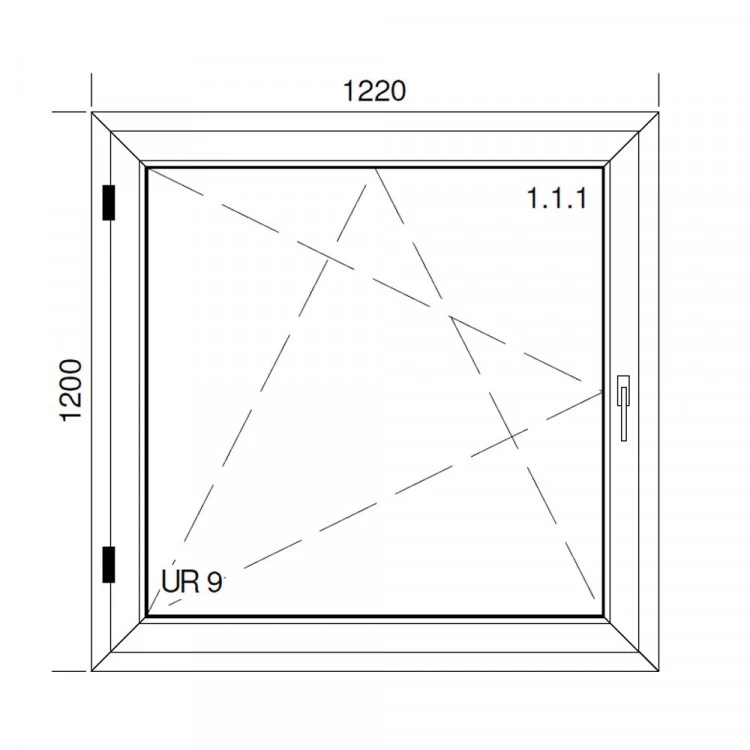 Okno PCV z nakładką Aluskin 1220 x 1200