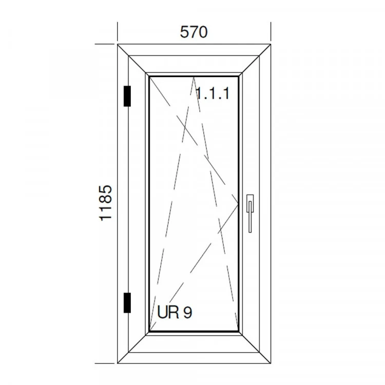 Okno PCV z nakładką Aluskin 570 x 1185