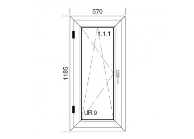 Okno PCV z nakładką Aluskin 570 x 1185