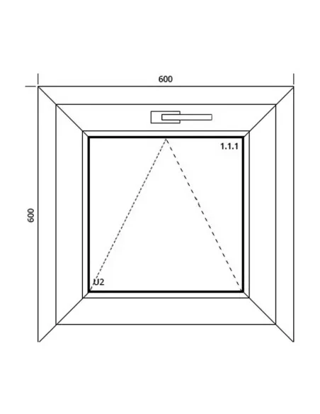 Okno PCV 60 x 60 cm Uchylne Trzyszybowe Aluplast IDEAL 8000