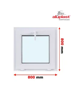 Okno PCV 80 x 80 cm Uchylne Trzyszybowe Aluplast IDEAL 8000