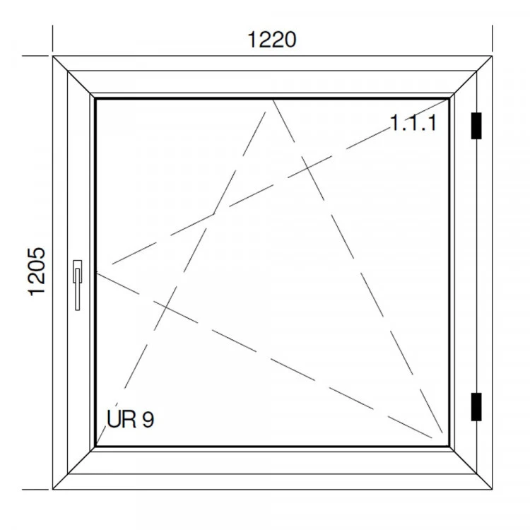 Okno PCV z nakładką Aluskin 1220 x 1205