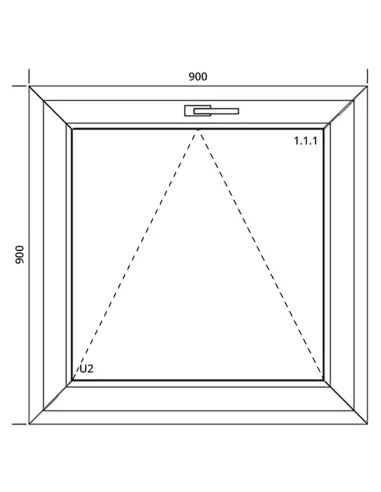 Okno PCV 90 x 90 cm Uchylne Dwuszybowe Aluplast IDEAL 4000