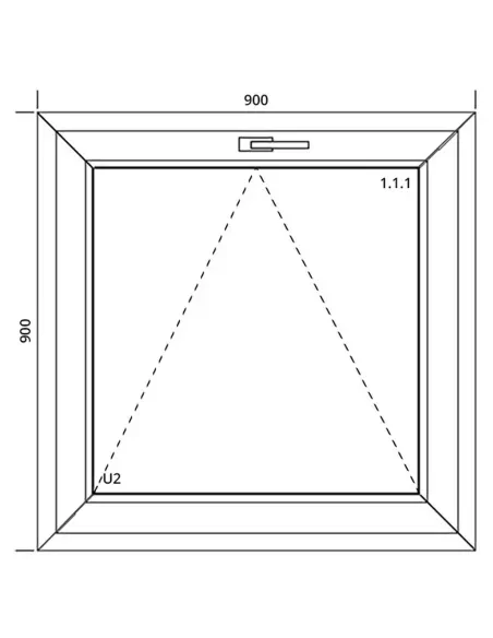Okno PCV 90 x 90 cm Uchylne Dwuszybowe Aluplast IDEAL 4000
