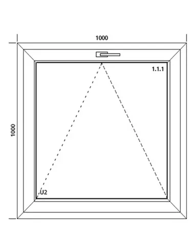 Okno PCV 100 x 100 cm Uchylne Trzyszybowe Aluplast IDEAL 8000