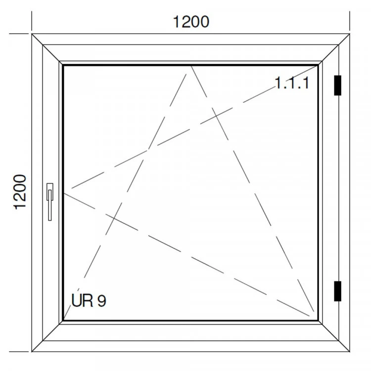 Okno PCV z nakładką Aluskin 1200 x 1200