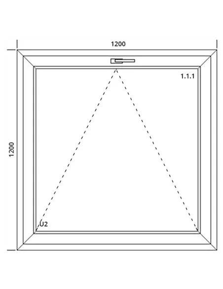 Okno PCV 120 x 120 cm Uchylne Dwuszybowe Aluplast IDEAL 4000