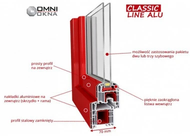 Okno PCV z nakładką Aluskin 960 x 1200