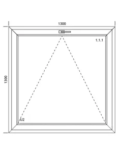 Okno PCV 130 x 130 cm Uchylne Dwuszybowe Aluplast IDEAL 4000 2
