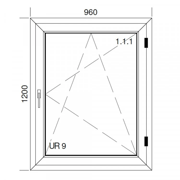 Okno PCV z nakładką Aluskin 960 x 1200