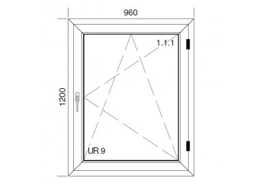 Okno PCV z nakładką Aluskin 960 x 1200