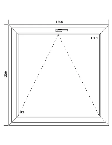 Okno PCV 120 x 120 cm Uchylne Trzyszybowe Aluplast IDEAL 8000