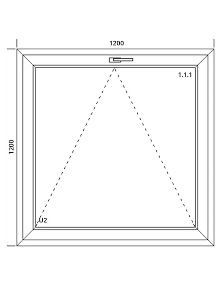 Okno PCV 120 x 120 cm Uchylne Trzyszybowe Aluplast IDEAL 8000