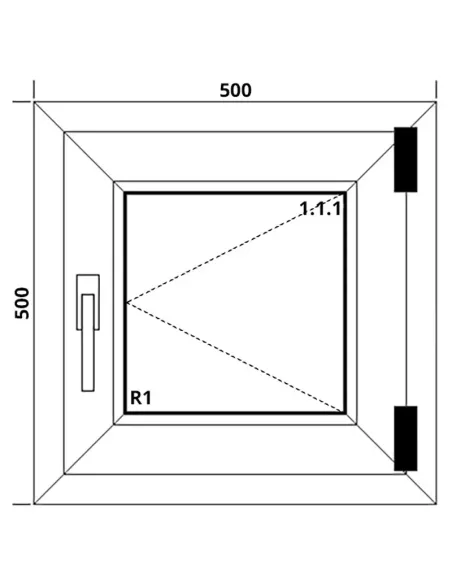 Okno PCV 50 x 50 cm Rozwierne Trzyszybowe Aluplast IDEAL 8000