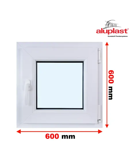 Okno PCV 60 x 60 cm Rozwierne Trzyszybowe Aluplast IDEAL 8000