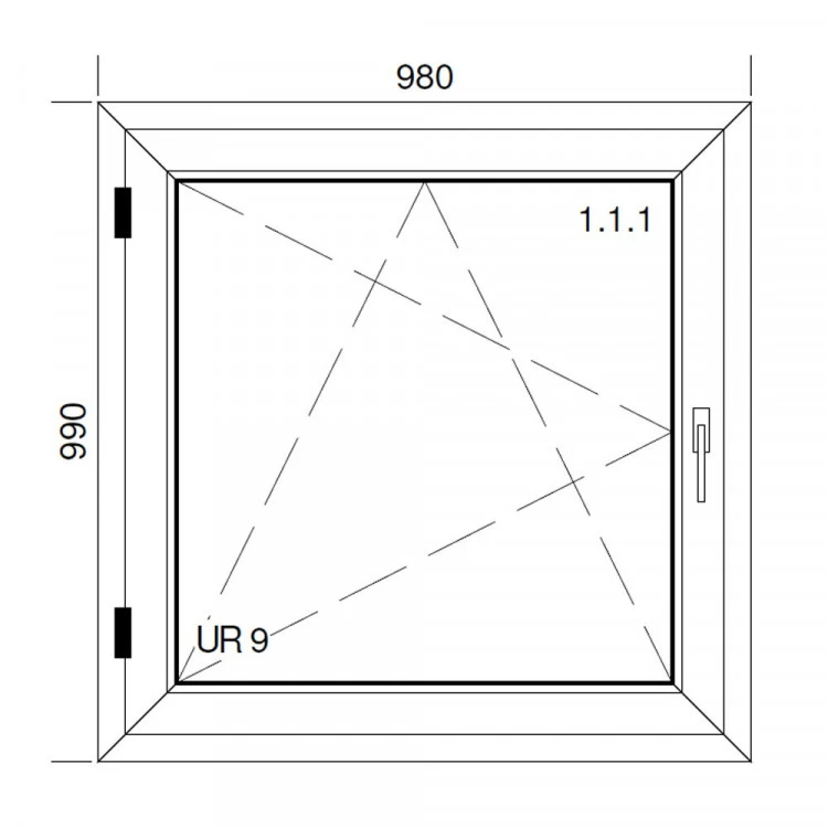 Okno PCV z nakładką Aluskin 980 x 990