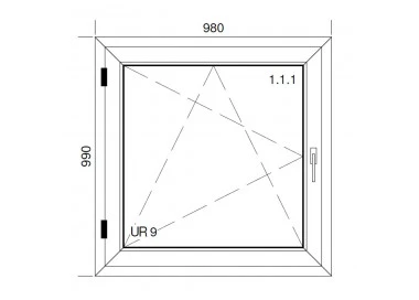 Okno PCV z nakładką Aluskin 980 x 990