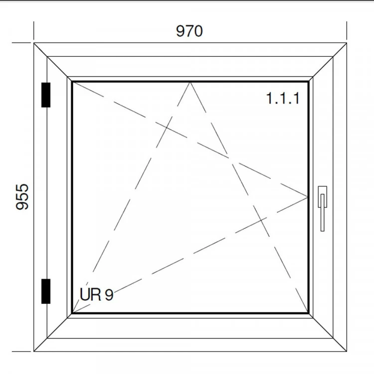 Okno PCV z nakładką Aluskin 970 x 955