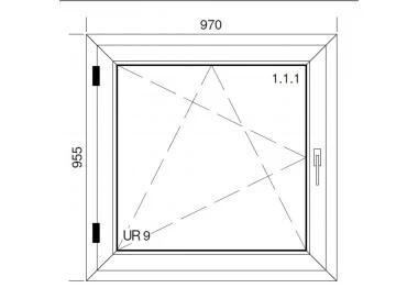 Okno PCV z nakładką Aluskin 970 x 955