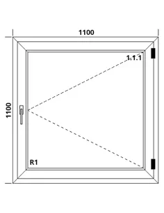 Okno PCV 110 x 110 cm Rozwierne Dwuszybowe Aluplast IDEAL 4000 2