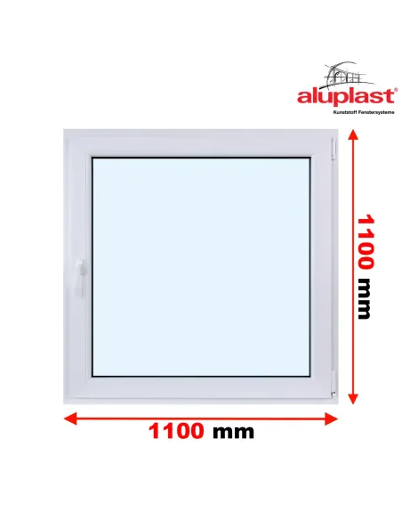 Okno PCV 110 x 110 cm Rozwierne Trzyszybowe Aluplast IDEAL 8000