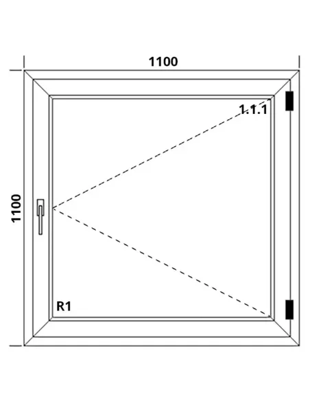 Okno PCV 110 x 110 cm Rozwierne Trzyszybowe Aluplast IDEAL 8000