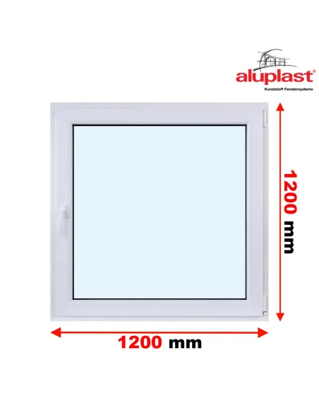 Okno PCV 120 x 120 cm Rozwierne Trzyszybowe Aluplast IDEAL 8000